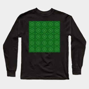 Green Clover Kaleidoscope pattern 6 Long Sleeve T-Shirt